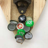 HIGHLAND COW -  Bottle opener- Magnetic Cap Catcher - Reclaimed Timber - Copper Verdigris